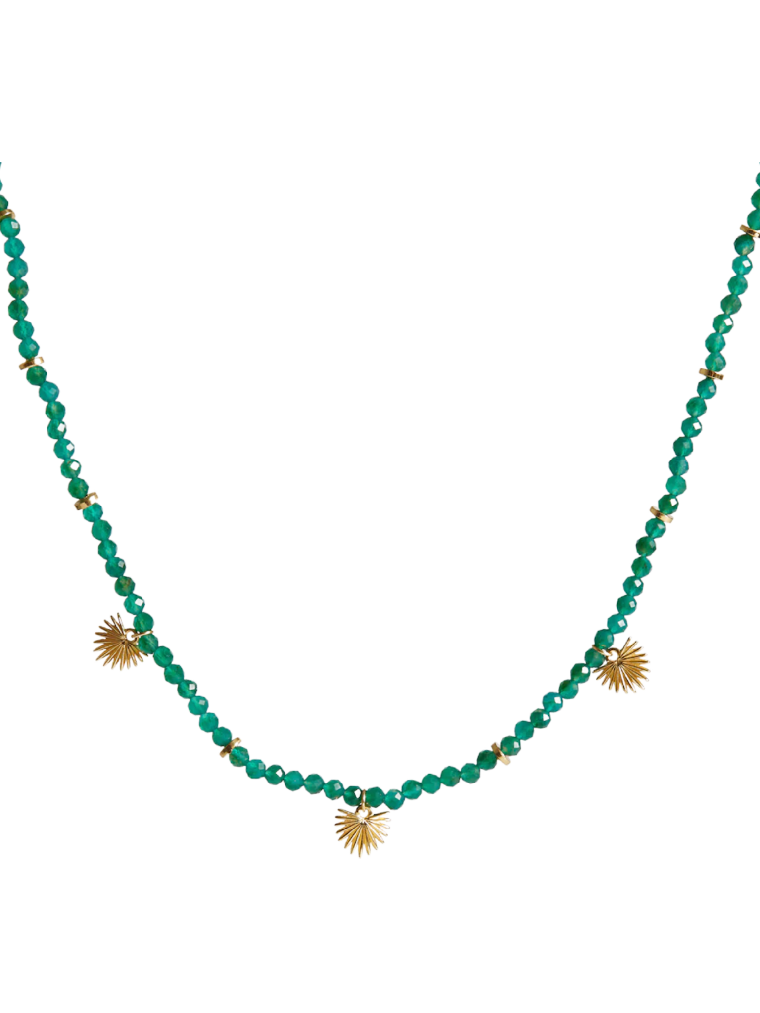 Ishtar necklace green onyx gold